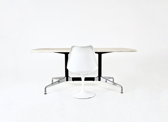 Travetine Dining table by Charles and Ray Eames for Vitra, 1970's