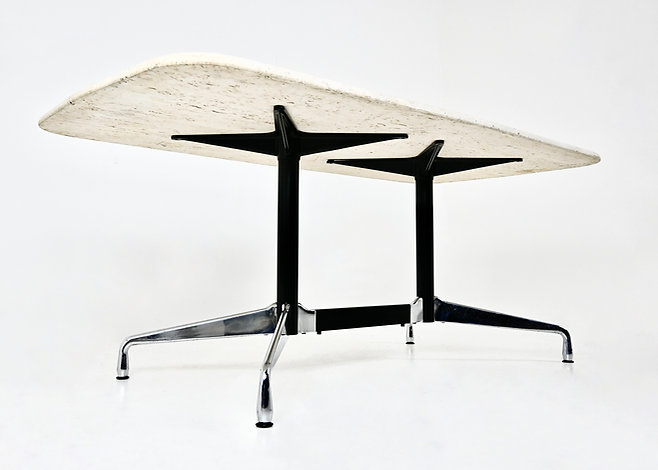 Travetine Dining table by Charles and Ray Eames for Vitra, 1970's