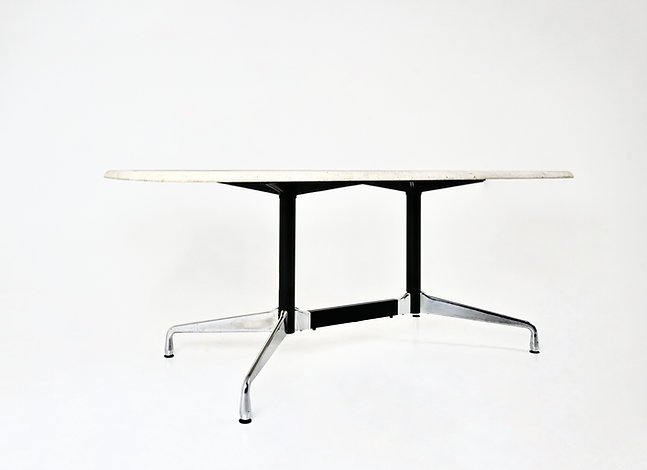 Travetine Dining table by Charles and Ray Eames for Vitra, 1970's