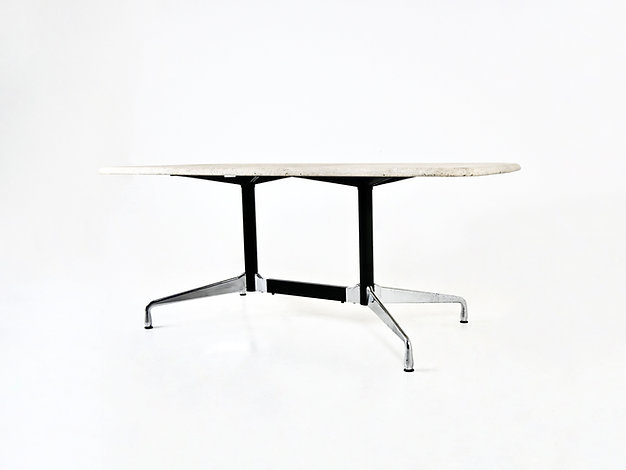 Travetine Dining table by Charles and Ray Eames for Vitra, 1970's