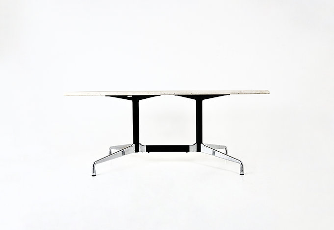 Travetine Dining table by Charles and Ray Eames for Vitra, 1970's