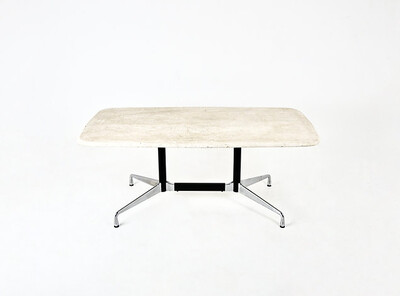 Travetine Dining table by Charles and Ray Eames for Vitra, 1970's