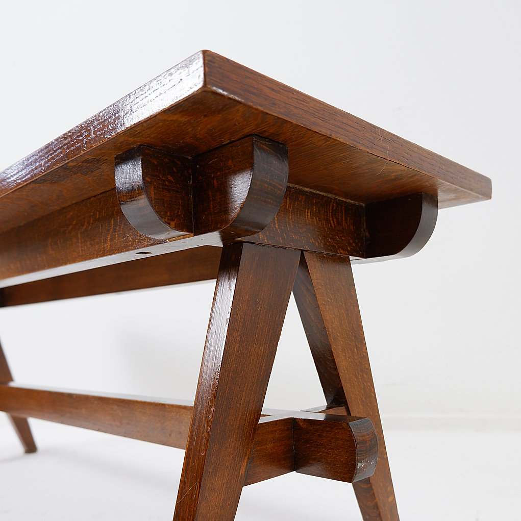 Vintage Solid Wood Coffee table with compass feet