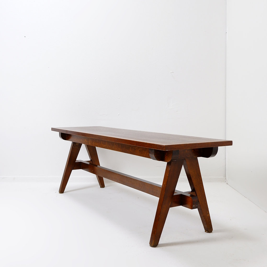 Vintage Solid Wood Coffee table with compass feet