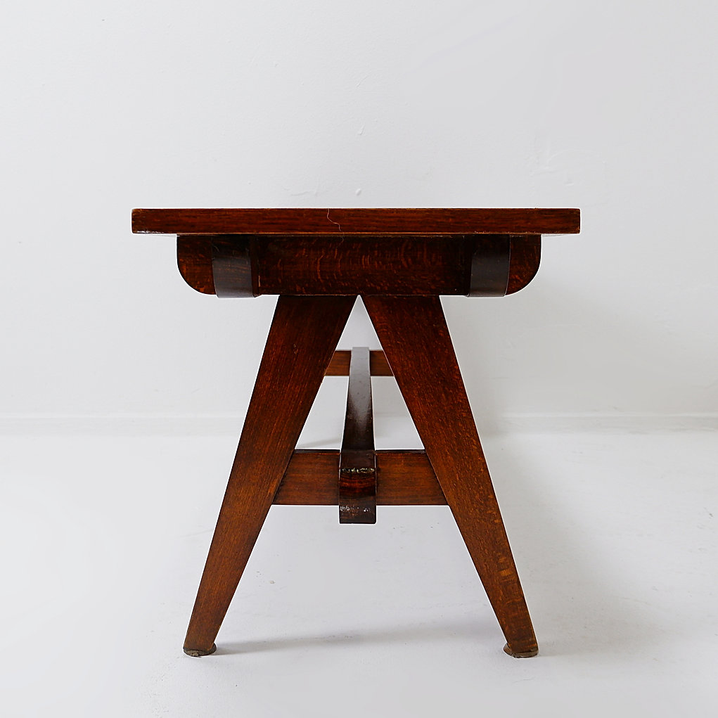 Vintage Solid Wood Coffee table with compass feet