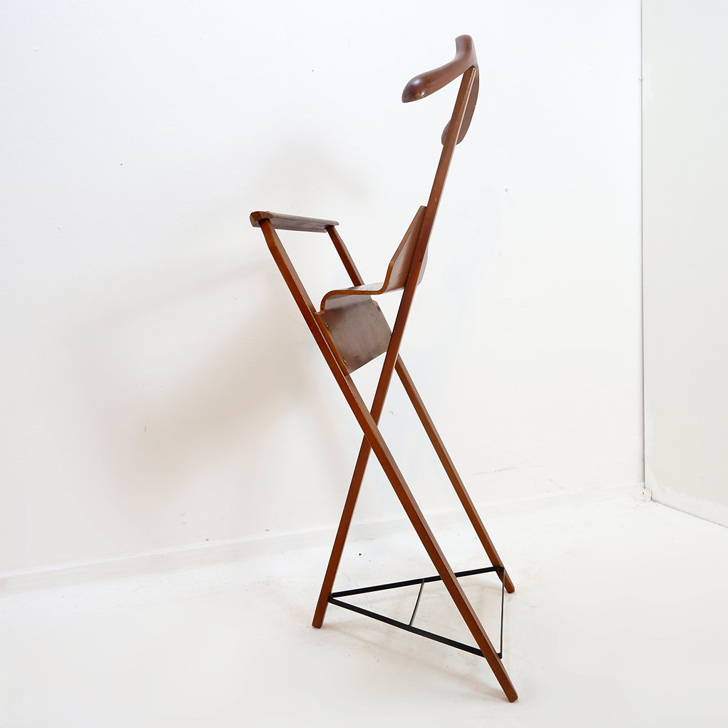 Vintage Valet stand by Lucien De Roeck for Bois Manu, Belgium, 1950s