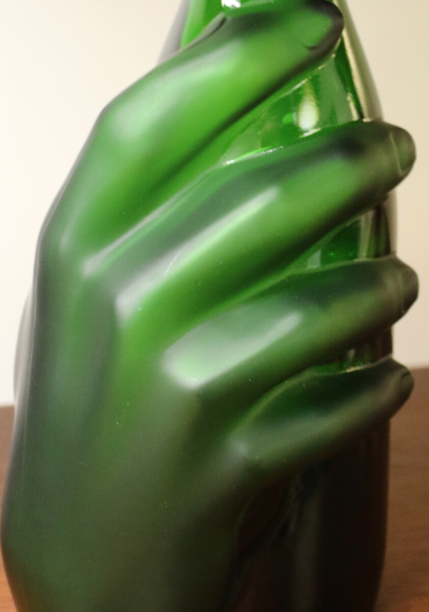 VOA 1983 limited edition contemporary creation, hand of Jean Jaurès (Paris Wine Museum), Albi glasswork.