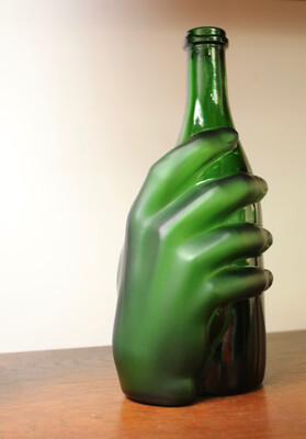 VOA 1983 limited edition contemporary creation, hand of Jean Jaurès (Paris Wine Museum), Albi glasswork.