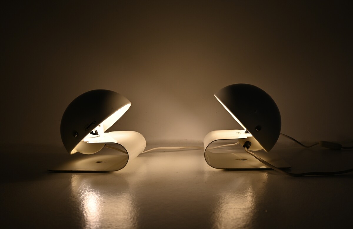 White Bugia Table Lamps by Giuseppe Cormio for iGuzzini, 1970S, set of 2