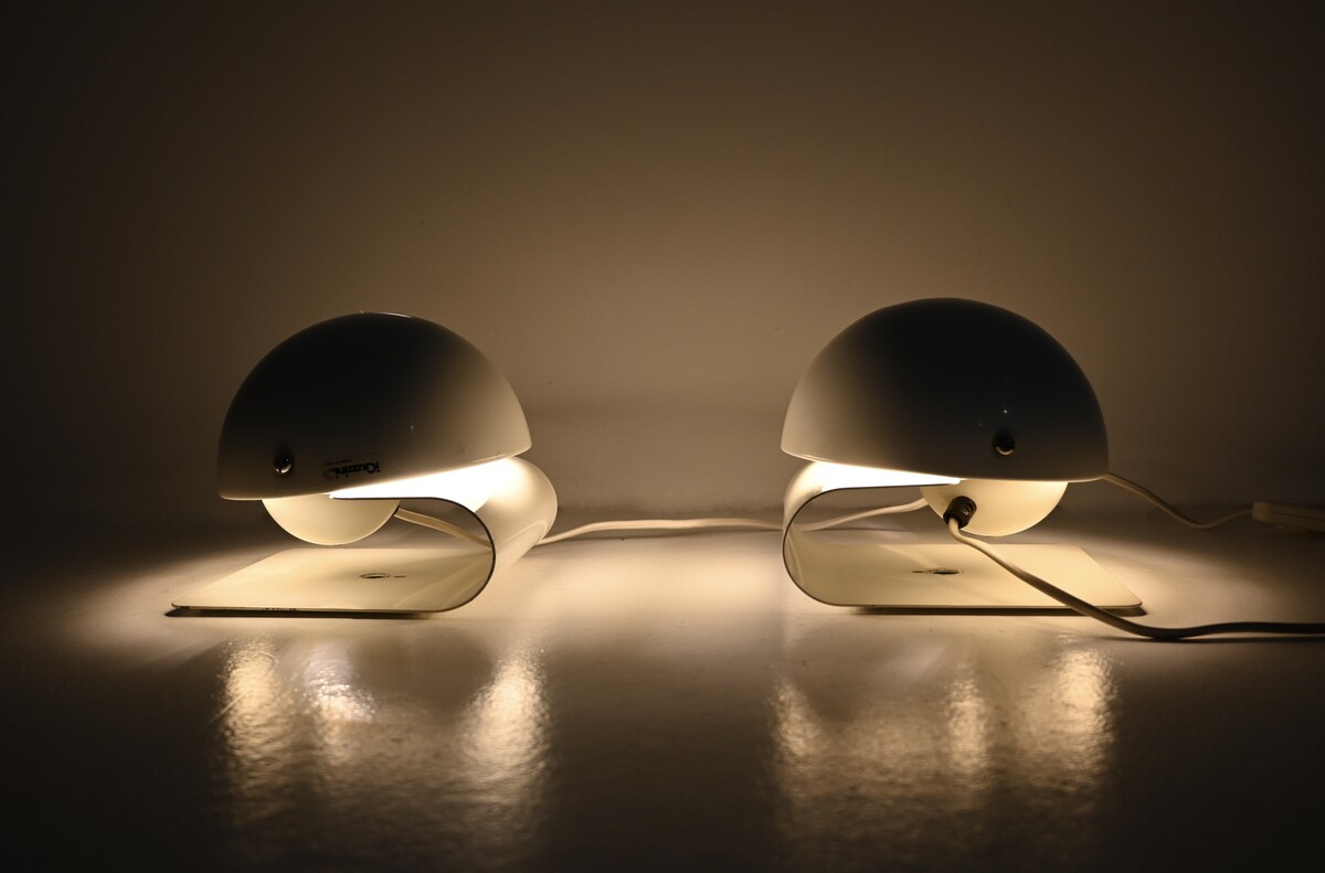 White Bugia Table Lamps by Giuseppe Cormio for iGuzzini, 1970S, set of 2