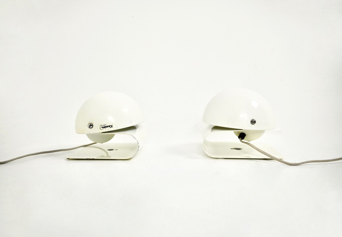 White Bugia Table Lamps by Giuseppe Cormio for iGuzzini, 1970S, set of 2