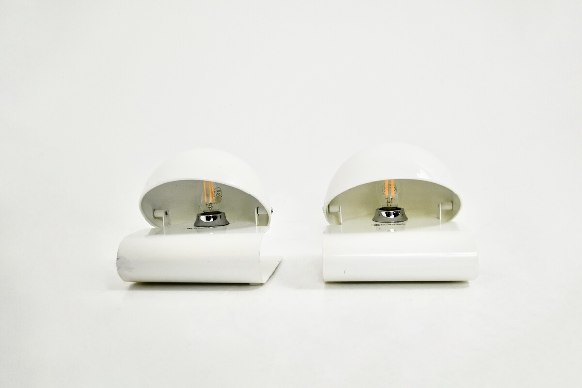 White Bugia Table Lamps by Giuseppe Cormio for iGuzzini, 1970S, set of 2