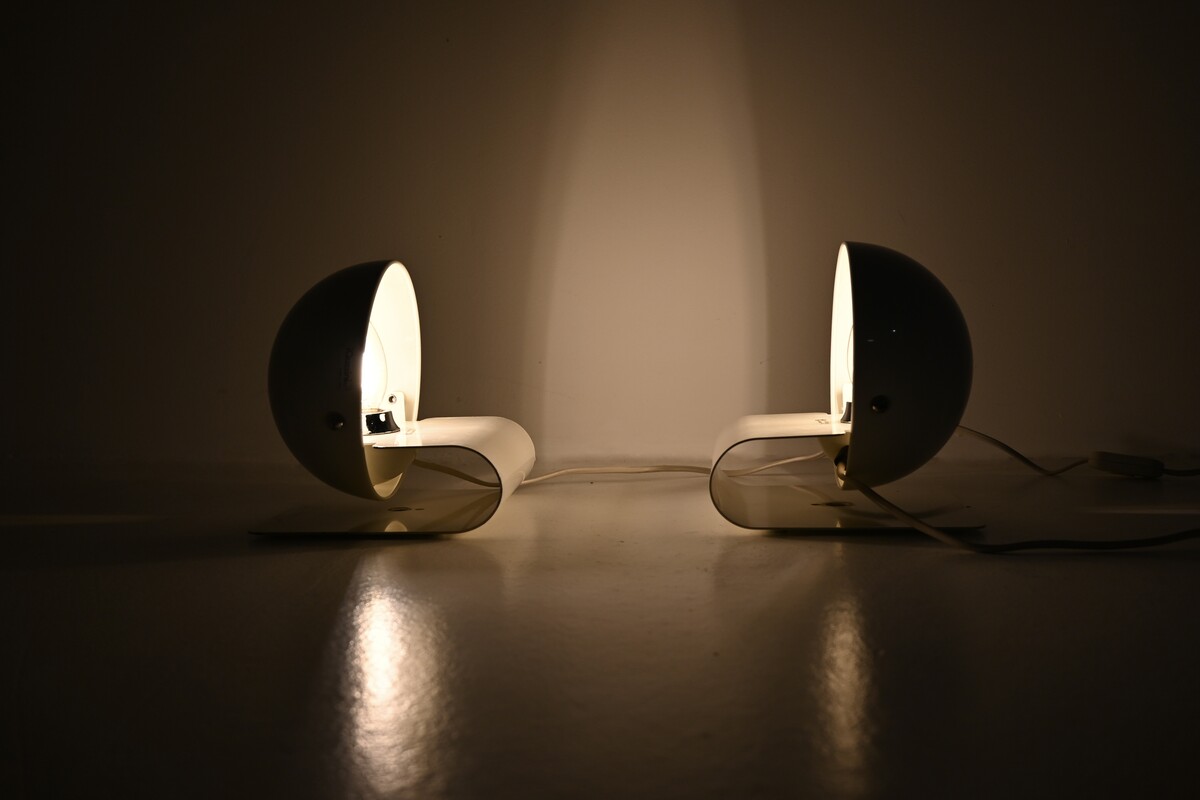 White Bugia Table Lamps by Giuseppe Cormio for iGuzzini, 1970S, set of 2