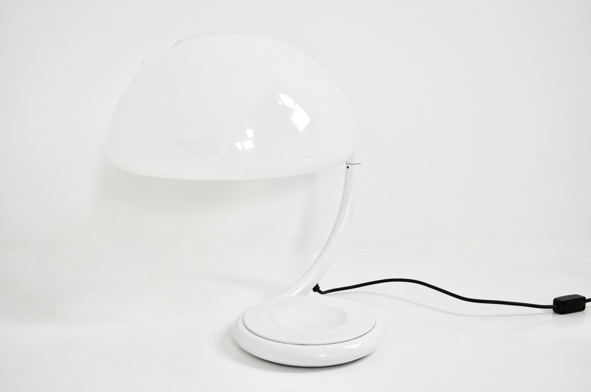 White Serpente Table Lamp by Elio Martinelli for Martinelli Luce, 1960s